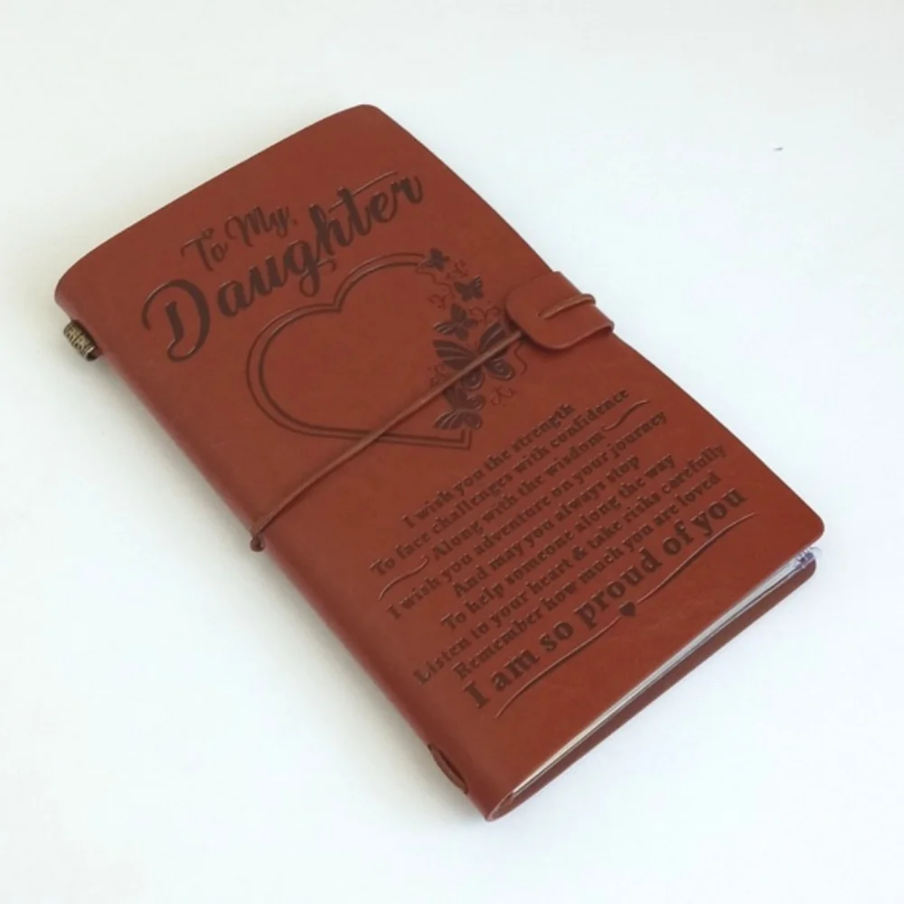 Daughter Leather Cognac Brown Journal Notebook w/ Inserts (Writing & Keepsakes)